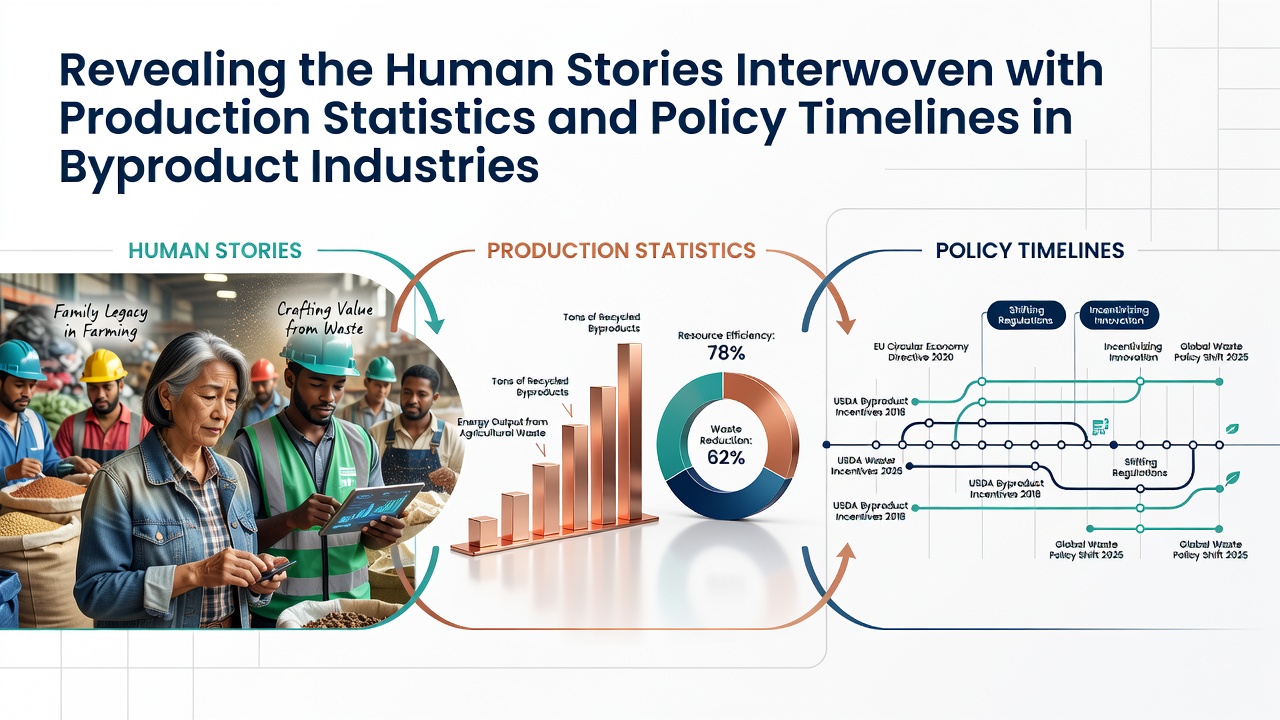 Revealing the Human Stories Interwoven with Production Statistics and Policy Timelines in Byproduct Industries